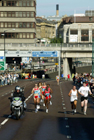 Leading runners including Paula Radcliffe with blind athletes in the 2003 BUPA Great North Run